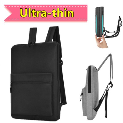 Men Ultra Thin Laptop Bag Backpack Nylon Waterproof Bag Large Capacity Schoolbag