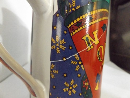 1995 Rare Manufacturer defect Holiday Elegance Mug Limited edition by Fine Works - Picture 10 of 20