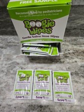 Boogie Wipes Gentle Saline Nose Wipes Single Use Packs - 70 Count Box - Sealed