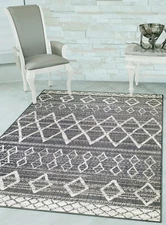 Gray Moroccan Tribal Modern Contemporary Area Rug with Non-Slip Rubber Backing