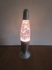 Vintage 90's 12.5" bullet shaped silver stars glitter lava lamp