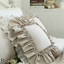Throw Pillow Case Cushion Covers Flounce Ruffle Lace Cotton Bed Sofa Home Modern