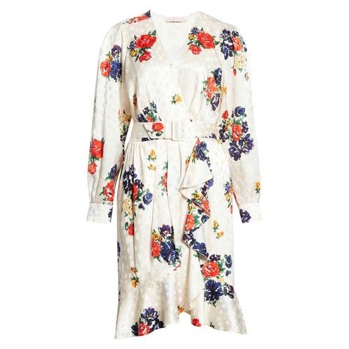 Tory Burch Printed Silk Wrap Dress NWT 10 - Picture 3 of 7