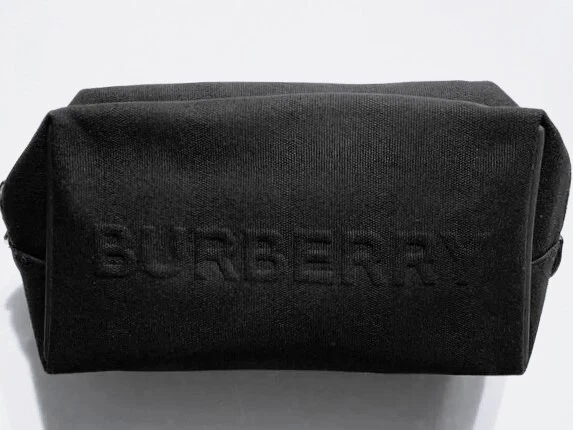 Burberry Embossed Logo Unisex Canvas Toiletry Shave Bag Makeup