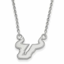 SS Univ of South Florida Bull Small Pendant 18 inch Necklace