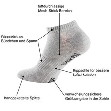 6 Paar Sneaker Socken, Mesh gek&auml;mmte Baumwolle von STARK SOUL
