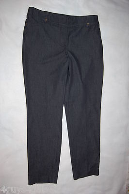 Womens Dress Pants VERY DARK BLUE Pull On STRETCHY DENIM Rivet Accents SIZE 20W | eBay Womens Dress Pants VERY DARK BLUE Pull On STRETCHY DENIM Rivet Accents SIZE 20W | eBay