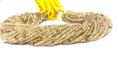 AAA Natur Golden Rutil Facettiert Rund Edelstein Lose Perlen Strang 12 Zoll S...