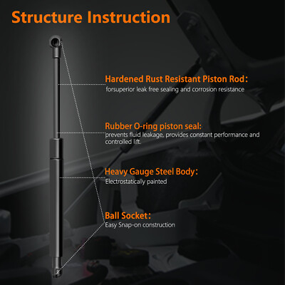 Pair Of Rear Trunk Lift Support Shocks For 2006-2008 Hyundai Sonata - Direct OE Replacement