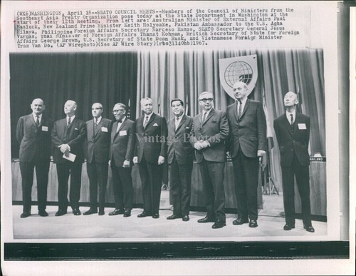 1967 Keith Holyoake Narceso Ramos George Brown Dean Rusk Tran Van ...
