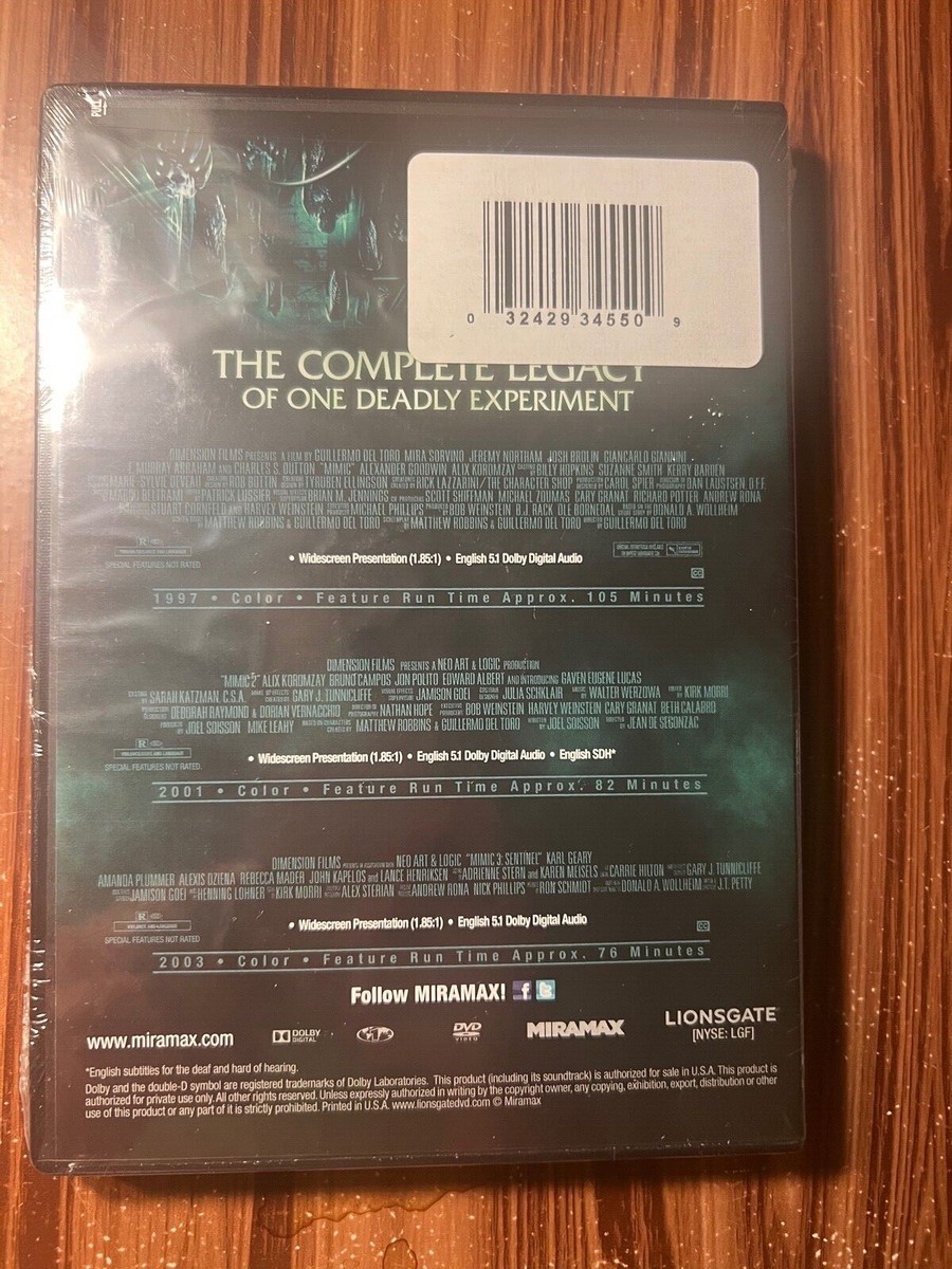 Mimic 3 Film Set DVD Complete Movie Collection 1 2 3 Sentinel