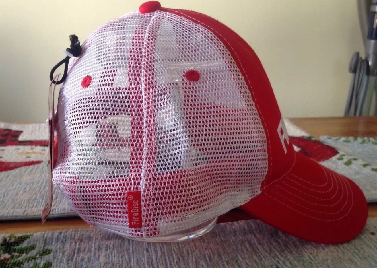 NWT Fire X Disc Red and White Snapback Trucker Hat eBay