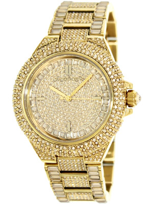 NEW MICHAEL KORS CAMILLE GOLD,PAVE CRYSTALS COVERED BRACELET WATCH MK5720