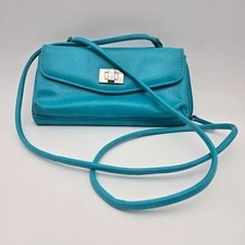 Turquoise Crossbody Shoulder Wallet Purse Card Storage Snap Zip Closer 50" Strap