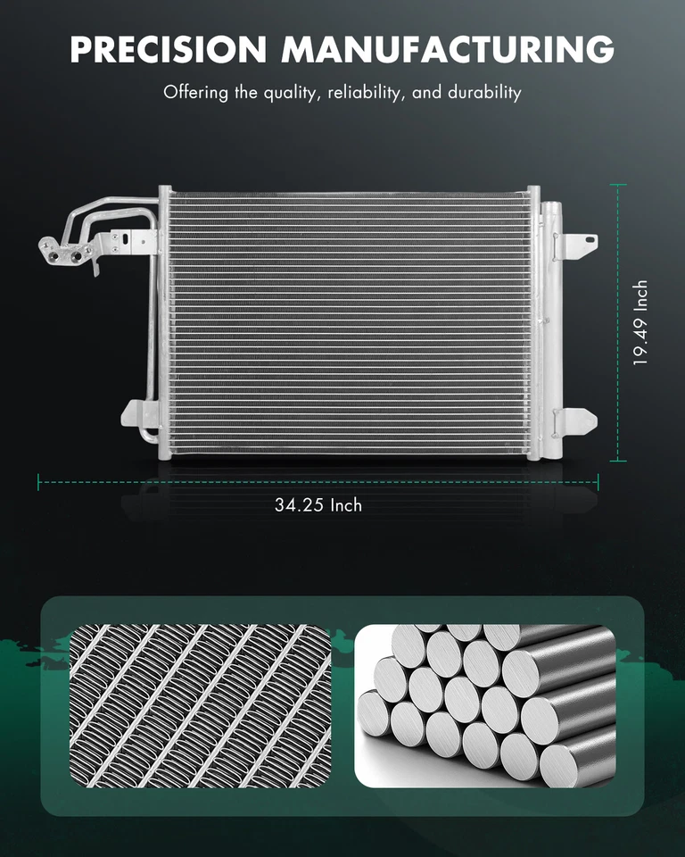 Condensador de CA apto para 2005-2007 2010-2014 Volkswagen Golf 2006-13 Audi A3 Foto 2 de 4