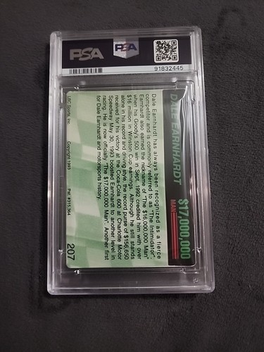 1993 Action Packed Racing #207 Dale Earnhardt Sr PSA 2 PSA/DNA 8 AUTO - Picture 2 of 2