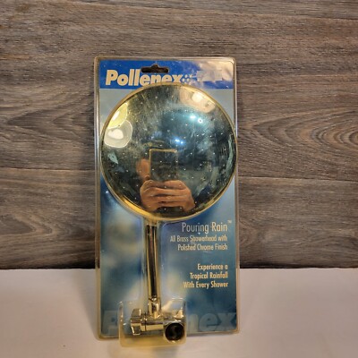 Pollenex DP1001CL Pouring Rain All Brass 5.5'' Shower Head Polished Chrome Finish