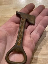 Firefighter Axe Bottle Opener Fireman Fire Chief Collector Beer Cast Iron Patina