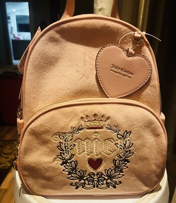 Juicy Couture Pink Diamond Velour Heritage Backpack WOW! Juicy Couture Pink Diamond Velour Heritage Backpack Y2K  main image 2