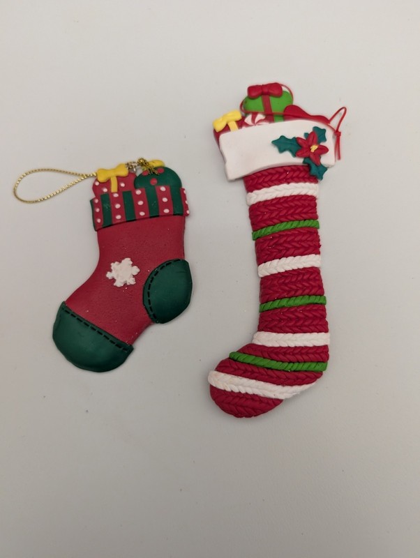 Clay Stocking Ornaments Christmas