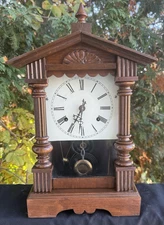 Antique C 1885 New Haven Steeple Cabinet Mantle Clock CLEAN MOVEMENT - SEE VIDEO