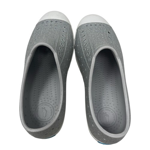 Native Shoes Girls Silver Glitter Jefferson Slip On J3 NWOT - Picture 6 of 8