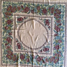 Glentex Vintage Floral Scarf Acrylic Japan  48"x48"