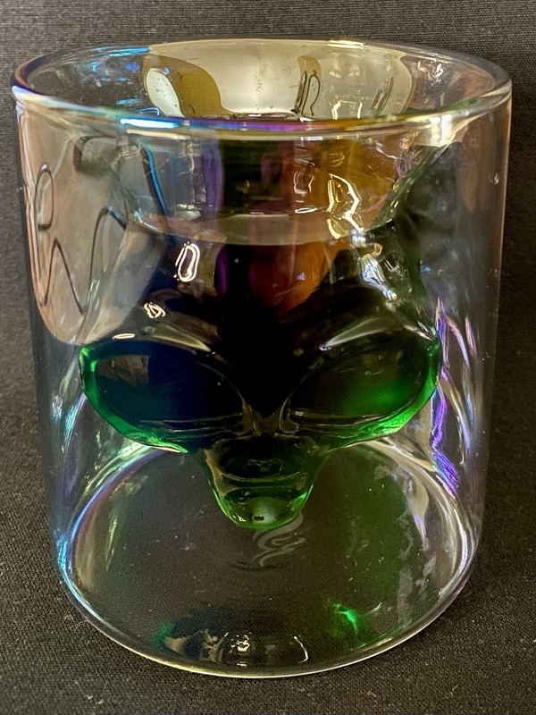 RARE ALIEN DRINKING GLASS LTD TO ROSWELL SHOP OWNER & PARTNER DESIGN Suspension