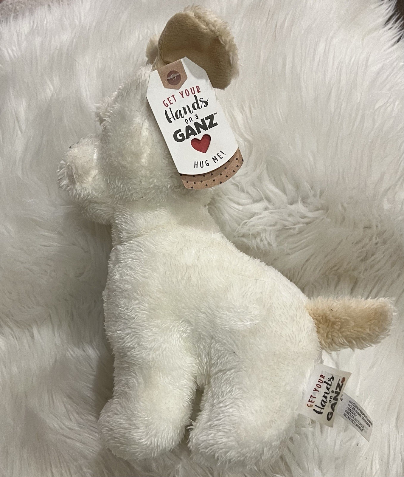Ganz Ralph the Dog Plush Off White Beige Ears Stuffed Animal Tags 9” thumbnail 4