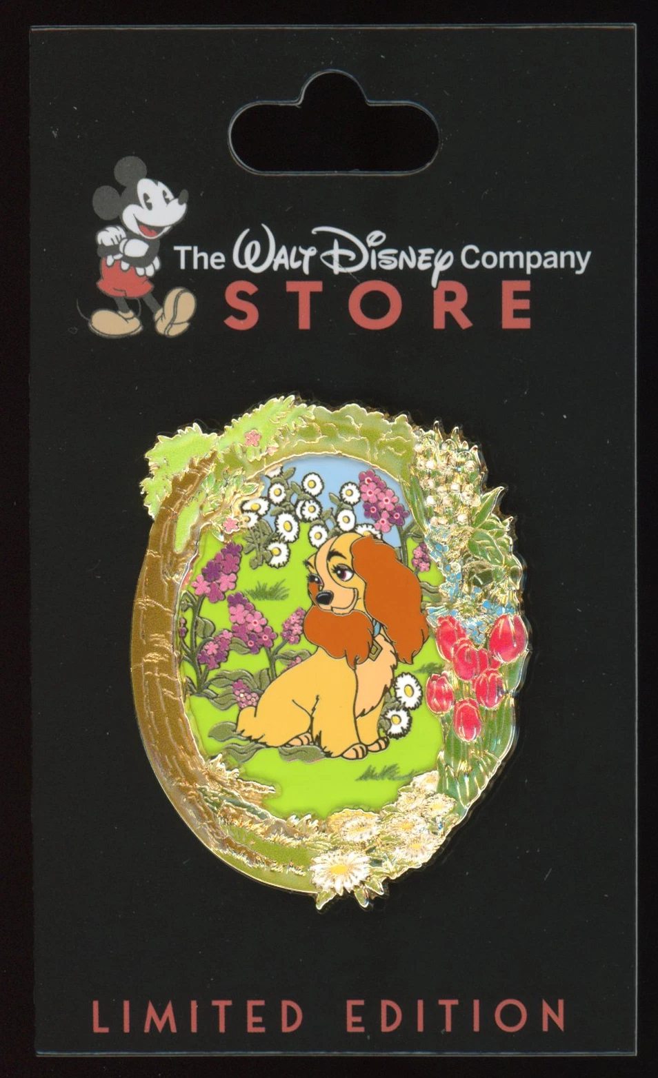 TWDC DEC Spring Vibes Floral Portrait Frame Lady & the Tramp LE 300 Disney Pin