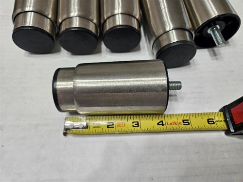 6er Set Kason 1760 Serie Edelstahl plattierte Beine verstellbarer Fuß 4" bis 5,5" - Bild 1 von 6