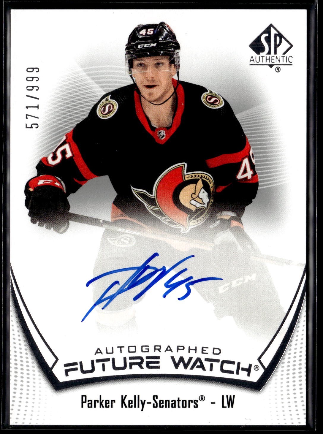 2021-22 SP Authentic Hockey PARKER KELLY /999 Auto #140 SENATORS D380