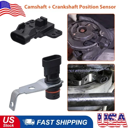 2Pcs Camshaft & Crankshaft Position Sensor for Chevy Silverado C/K 1500 GMC OHV
