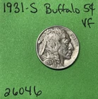 1931 S Buffalo / Indian Head Nickel 5c Vf Very Fine