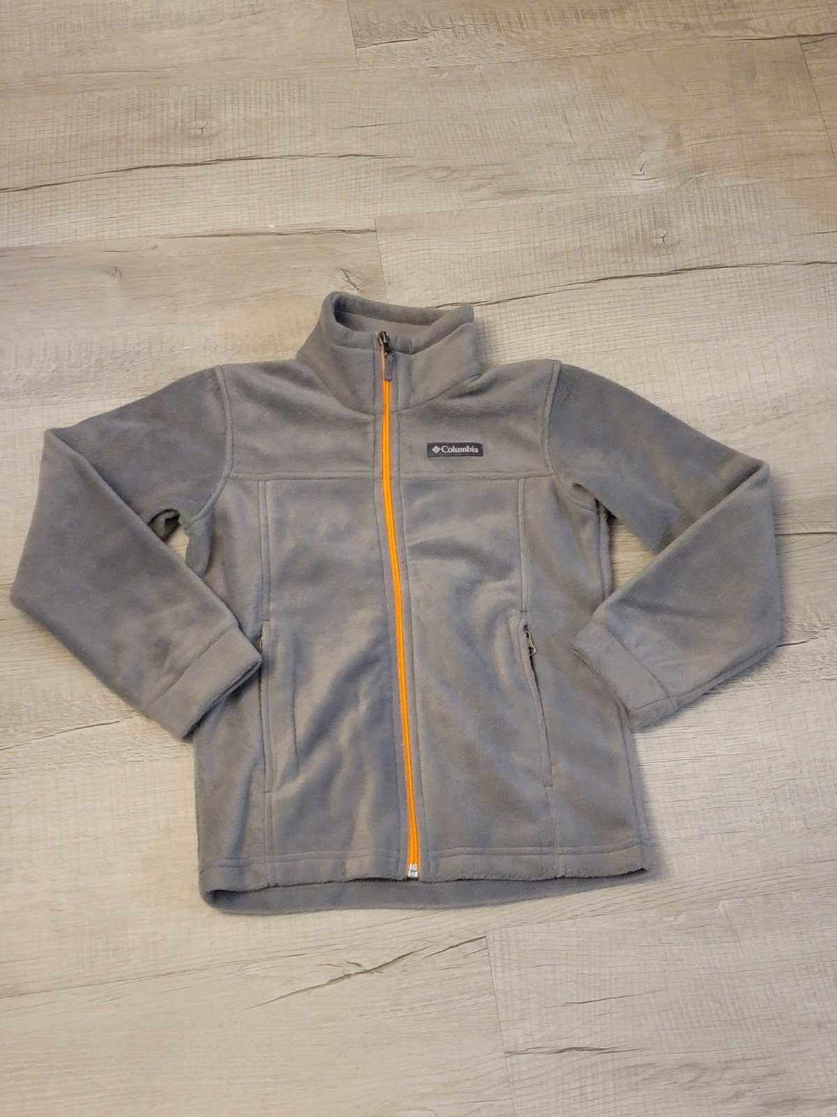 Columbia Kids Full Zip Long Sleeve Mock Neck Gray Fleece Jacket S (8)