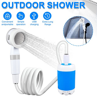 #ad #ad 1 Set Portable Waterproof Shower Camping Travel Shower USB Charging AFN $19.99