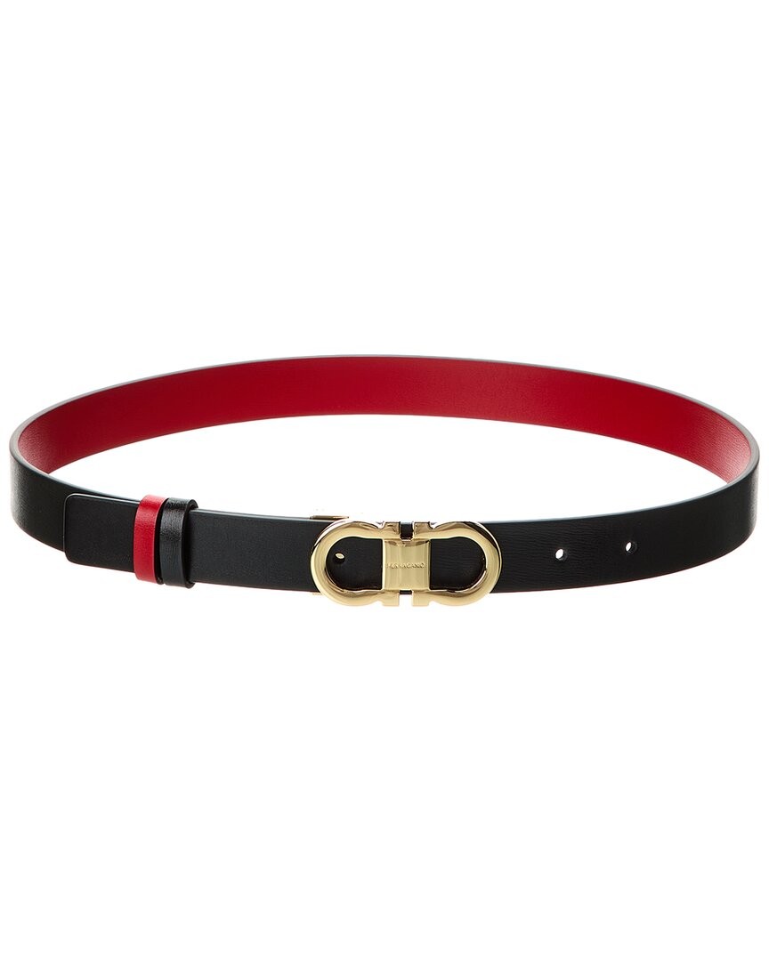 Реверсивный и регулируемый кожаный ремень Ferragamo Gancini Женский черный 70 51690₽