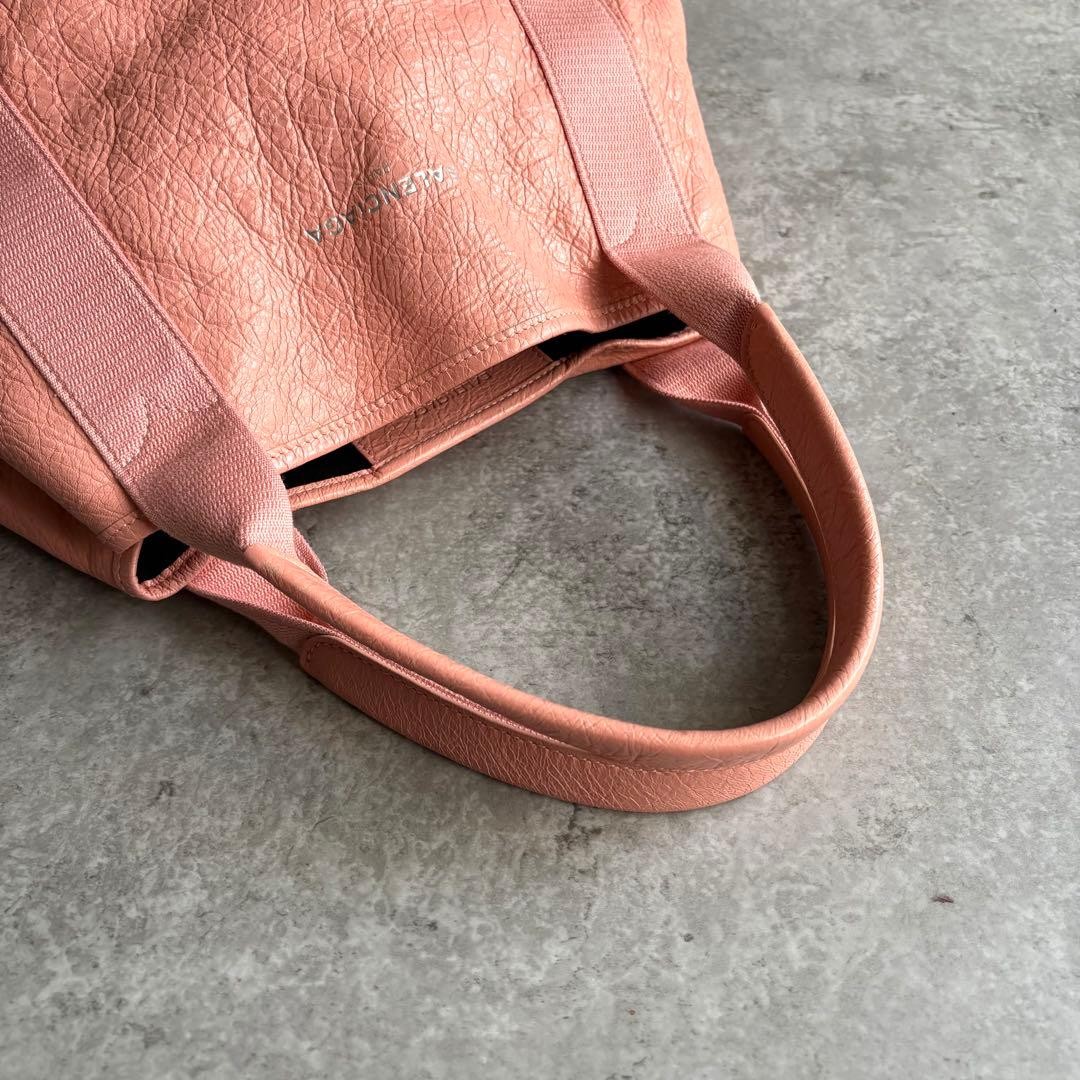 BALENCIAGA Navy Cabas S Leather Shoulder Handbag Pink Authentic Used From Japan thumbnail 17