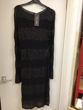New Phase Eight black sequin jumper dress UK size 12