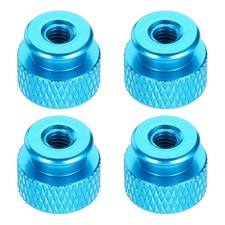 MECCANIXITY 4pc Knurled Thumb Nut M4 12mm OD 10mm Height 6061 Anodized Aluminium