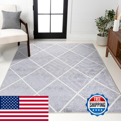 Jonathan Y Cole Diamond Trellis Light Gray/White Indoor Area Rug 3X5
