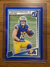 2025 Panini Donruss Rated Rookie #323 Terrance Ferguson Press Proof Blue