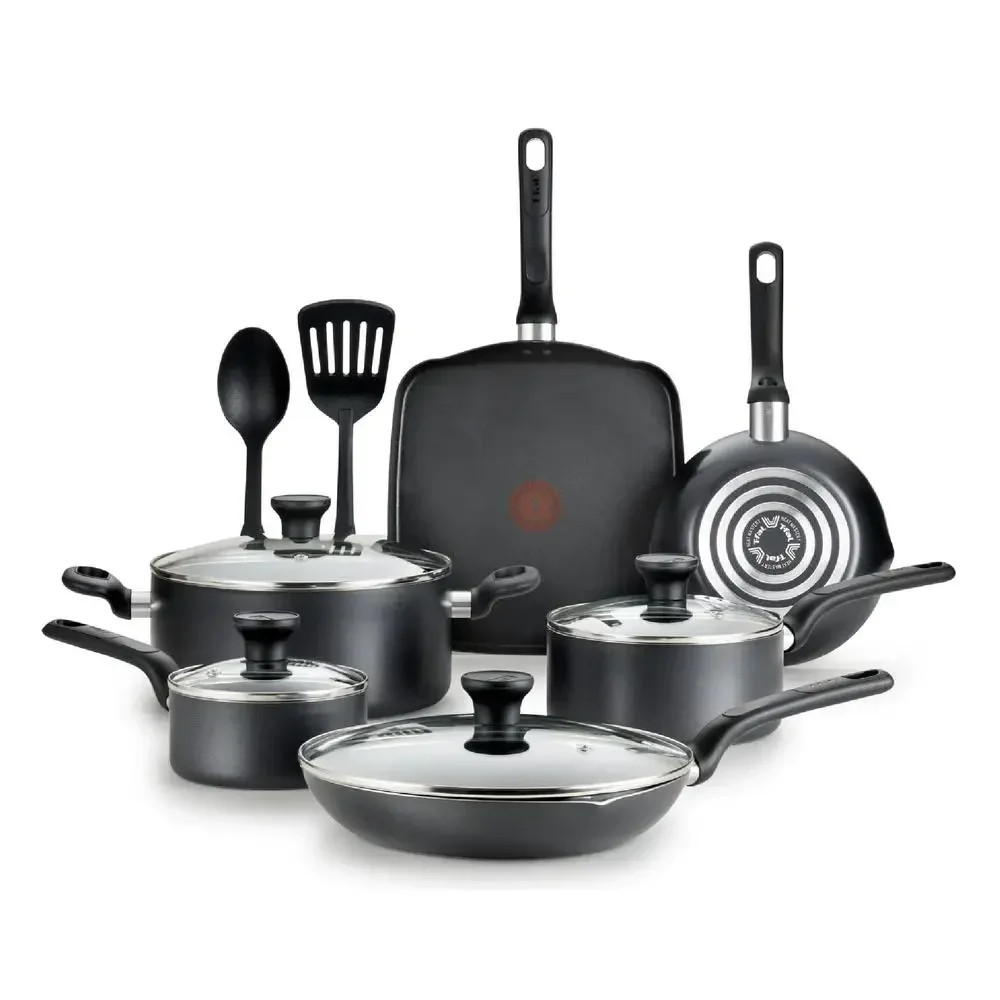 Aluminum Cookware Set 12-Piece Non-Stick Pro-Glide Thermo-Spot Vented Lids Kitch