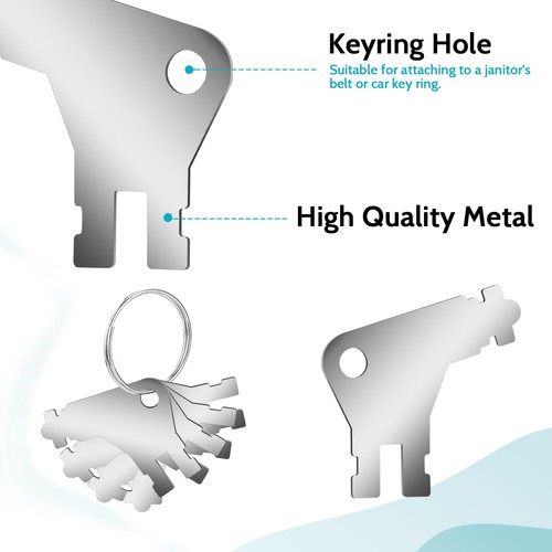 4 Pcs Metal Toilet Paper Dispenser Key, Replacement Key Compatible with GP To... - Bild 3 von 7