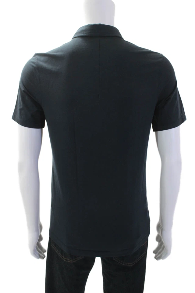 Camisa Polo Lululemon Para Hombres Cuello Sólido Manga Corta Azul Marino Talla S Foto 3 de 4