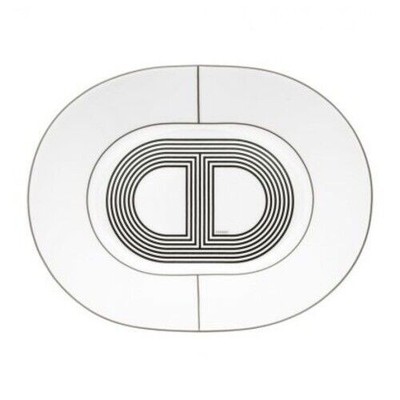 NEW HERMES RALLYE 24 PAIR OF MINI OVAL PLATES WHITE #P032689P