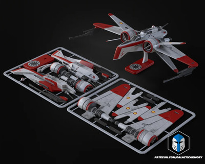 A170 Fighter 3D Druck   Star Wars Kit Card Bausatz | Clone Miniatur Modell