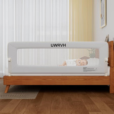 Bed Rail for Toddlers 75In Folding Bed Rail,T-Shaped No-Drill Base with Safety L