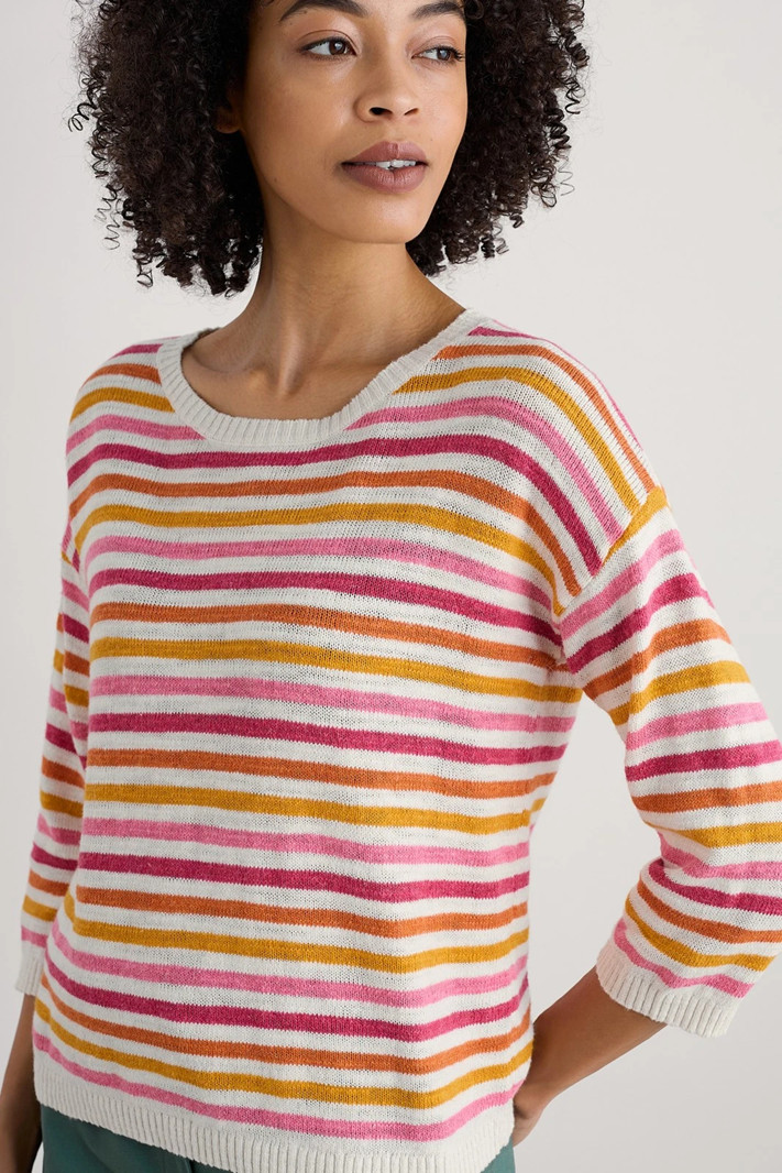 Seasalt Cornwall Knavock Jumper Stripe Sweater, Style# WM33357, Size 4, Tulip image 3