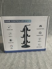 Gaming RGB Headphone Stand, Controller Holder with USB, Type C